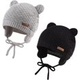 thumbnail image 1 of JANGANNSA Gorro de punto lindo para niños y niñas, gorro de Navidad cálido con orejeras, gorro de invierno para bebés de 0 a 2 años, 1 of 4