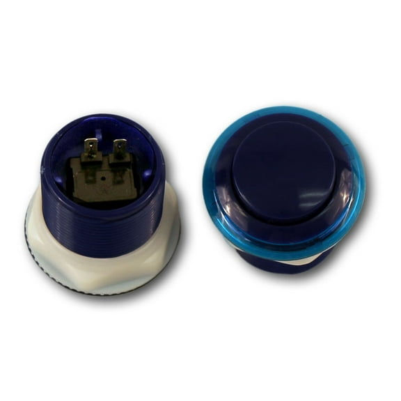 Arcade Game two color, edge transparency round Pushbutton (Blue)