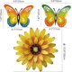 thumbnail image 5 of Decoración de pared de flores de metal y arte de pared de mariposas, 3 piezas de esculturas de arte de cerca de metal para exteriores para decoraciones de patio de jardín interior exterior (, 5 of 5