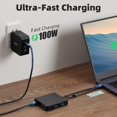 thumbnail image 4 of Rvp+ Estación De Acoplamiento Usb C Monitor Dual 6 En 1 100 W Carga De Computadora Portátil Displayport Transporte De Transmisión Múltiple (Mst) Ethernet Compatible Con Computadora Portátil Thunderbol, 4 of 5