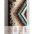thumbnail image 6 of Brown Teal Red Boho Sheer Curtains 96 Inch Length 2 Panels Set for Living Room/Bedroom, Southwestern Retro Geometric Abstract Semi Curtain Sheers Drapes Rod Pocket Window Curtains 52''x96''x2, 6 of 7