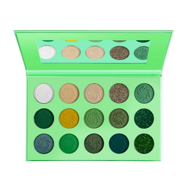 Green Eyeshadow Palette 15 Color Matte Glitter Highly Pigmented Pro Makeup Palettes Eye shadow