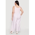 thumbnail image 3 of Women's Plus Size Sleeveless Striped Ribbed Knit Jumpsuit, 3 of 3