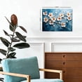 thumbnail image 2 of Abstract White Flower Canvas Wall Art, 3D Oil Painting Style Floral Print, Modern Textured Blossom Artwork for Living Room Bedroom Office Decor, Ready to Hang, 2 of 6