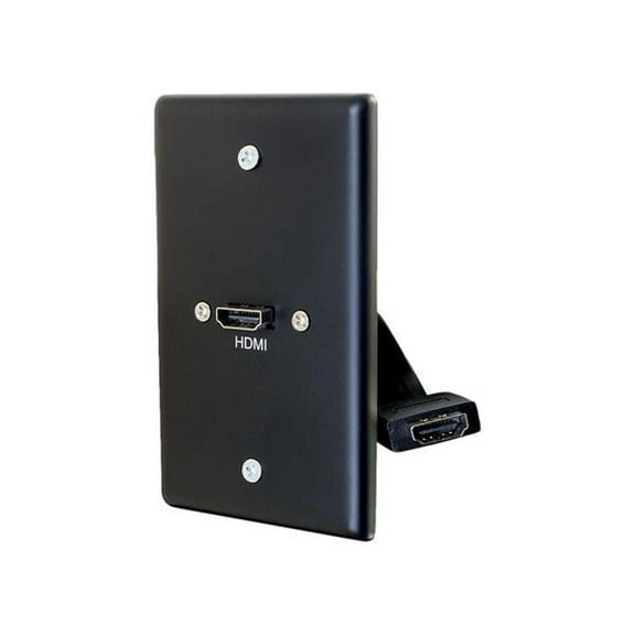 C2G 39878 HDMI Pass Through Single Gang Wall Plate, Black