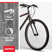 Huffy 26 North Peak Mountain Bike, Fits Riders 50+, Charcoal Gray, Adult, Mens