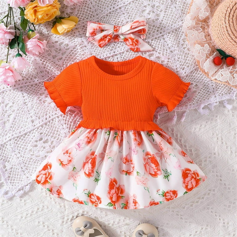 Toddler Baby Girl Dress Floral Short Sleeve Casual Beach Sundress Princess  Skirt Clothes Summer Baby Dresses - Walmart.com