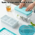 thumbnail image 5 of Ice Cube Tray with Lid and Bin for Freezer, Super Easy Release & Stackable 8 cavity Large Ice Cube Trays for for Whiskey, Cocktail, with 2 Trays, Ice Container, Lid & Ice Tong, BPA Free, 5 of 5