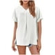 thumbnail image 1 of Tamaño Más Suelto Ajuste Camisetas para las Mujeres con Cuello en V de Manga Corta Suelta Camisa Superior, Poliéster, 1 of 6