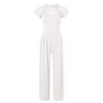 thumbnail image 4 of HXWCHs Women's Denim Jumpsuit, Elegant Women's Sleeveless Jumpsuit with Ruffle and Lace Featuring Straight Leg Trousers XL White, 4 of 5