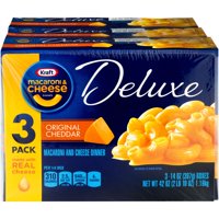 Kraft Deluxe Original Cheddar Macaroni & Cheese Dinner Dry, 3 - 14 oz Boxes