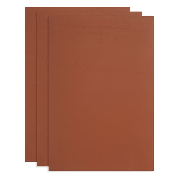 Uxcell Full Grain Leather Sheet 11.8" x 7.8" Natural Cow Leather Pieces Leather Fabric for DIY Craft Furniture Office Belts Book Covers, Orange 3Pcs