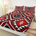 thumbnail image 5 of Feelyou Bohemian Aztec Twin Sheet Sets, Hippie Tribal Rustic Twin Fitted Sheet, Red Western Abstract Flat Sheet, Ultra Soft Home Decor,3 Pieces, 5 of 7