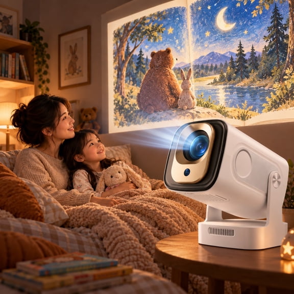 Page Glow Book Projector, Native 1080p Short Throw Projector With Auto Focus, Auto Keystone, Built-In Speaker, Wifi 6 & Bluetooth 5.4，Book Projector For Comfortable Reading