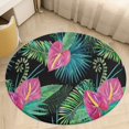 thumbnail image 6 of Summer Exotic Floral Tropical Palm Leaves Round Carpet Circle Rug Outdoor Patio Area Rug Washable Large Area Rugs Hallway Room Decor Fitness Mats, 6 of 8