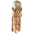 thumbnail image 4 of LA LEELA Women's Summer African Beach Maxi Slit Dresses Caftan Loungewear Dashiki Print Casual Cover up Caftans for Women Plus 2X-3X Ginger, Animal Skin, 4 of 4