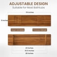 thumbnail image 6 of Teak Bathtub Tray - Wood Bath Caddy Tray 35" for Large Tubs - Adjustable Bathtub Table Trays - Luxury Shower Organizer for Home Spa Relaxation and Reading - Light Walnut Color, 6 of 14