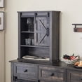 thumbnail image 2 of DEXS Wall Cabinet Farmhouse Over The Toilet Storage with Sliding Barn Door Rustic Medicine Cabinet for Bathroom and Kitchen.Black, 2 of 16