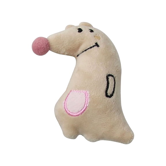 YaoZQ Soft Plush Animal Pet Toy, Snuggle Comfort Pillow for Cats & Puppies, Gentle Teether for Dental Care, 4.3 in, Khaki