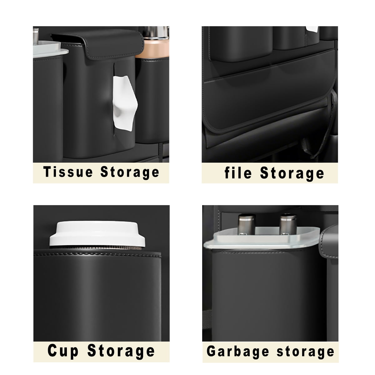 GMQ Backseat Car Organizer with Touch Screen,Protectors Kick Mats Travel Accessories for Kids,Multifunctional Seat Back Organizer Car Travel Organizer Accessories