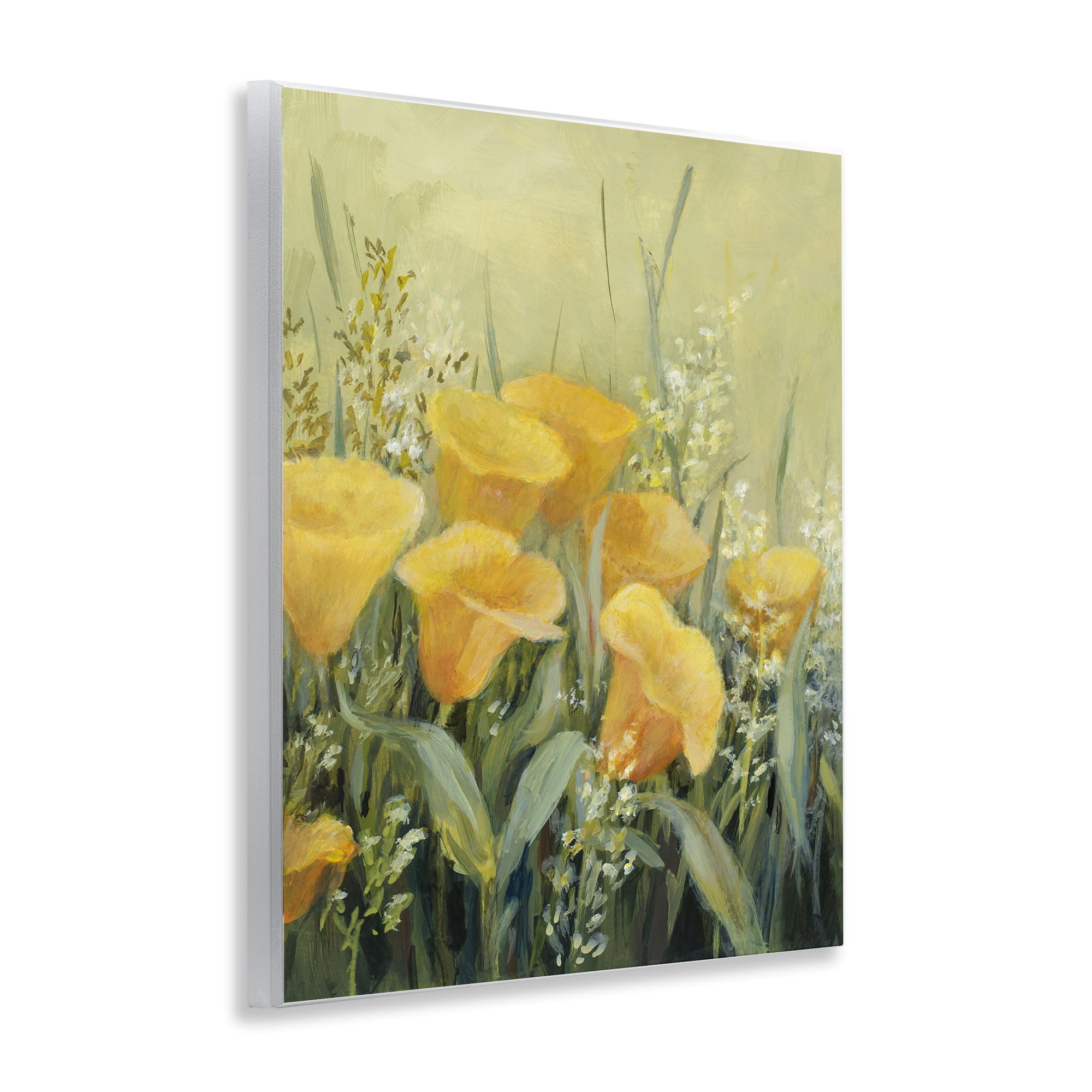 Stupell Industries Golden Horned Poppies Plants & Flowers Painting Unframed Art Print Wall Art, 11 x 14