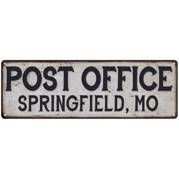 Springfield, Mo Post Office Metal Sign Vintage 8x24 108240011140