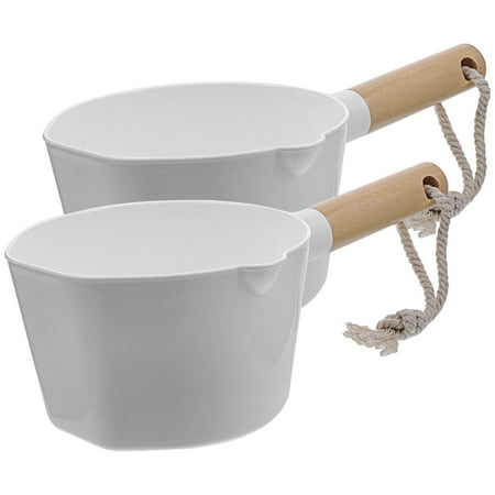 

2pcs Kitchen Wooden Long Handle Water Ladle Water Scoop Home Accessories