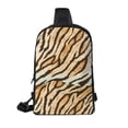 thumbnail image 3 of Chest Bag Dual Pocket 11.8×7.7×2.4in Waterproof Double-Pocket Large Capacity With No Inner Pouch Pockets And Double Drawstrings Tiger Skin Print Style Lightgreen_4, 3 of 8