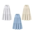 thumbnail image 6 of Lightweight Pleated Maxi Skirt with High Waist and Elegant Bows Design Comfortable Waistband Skirt for Women and Girls, 6 of 8