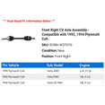 thumbnail image 2 of Front Right CV Axle Assembly - Compatible with 1992, 1994 Plymouth Colt, 2 of 2