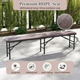 thumbnail image 4 of Resenkos Garden Bench, Patio Bench, 6 Feet Folding HDPE Bench with 1320 LBS Capacity and Handle Lock-Brown, 4 of 11