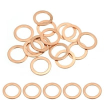 Uxcell M16 Copper Washer Sealing Ring, 16mm ID 22mm OD 1.5mm Thickness Metric Sealing Gasket Crush Washer 15 Pieces