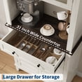thumbnail image 4 of Kicctian 72" Tall Freestanding Kitchen Pantry Storage Cabinet with 2 Glass Doors and 2 Wooden Doors, Adjustable Shelves, Multi-Purpose Buffet Hutch for Dining Room or Bathroom, White, 4 of 7
