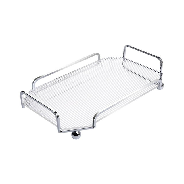 Bandeja rectangular decorativa de acrílico para servir, tocador, plato de maquillaje, bandeja de perfumes para Claro