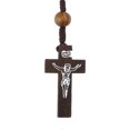 thumbnail image 4 of Religious Wooden Antique Cross Rosary Pendant Necklaces Beads Catholic Jesus Christ Rosary Necklace Men Women Jewelry, 4 of 5