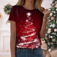 thumbnail image 2 of larppty Christmas Tshirts for Women 2025 Christmas Shirts Xmas Holiday Party Short Sleeve Pullover Tops (Red, XL), 2 of 7