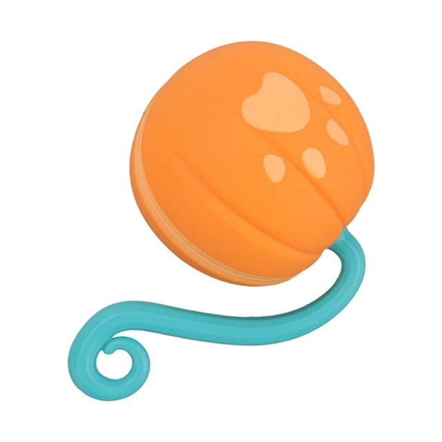 Interactive Cat Toy Ball, Automatic Rolling Cat Ball Easy To Charge Electric Built In LED Light 2 Speed For Indoor Watermelon,Pumpkin