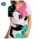 thumbnail image 3 of Blusa de trabajo de enfermera con estampado de Mickey Mouse de Disney, uniformes médicos, uniforme de enfermera de atención médica, manga corta, cuello en V para mujer, 3 of 5