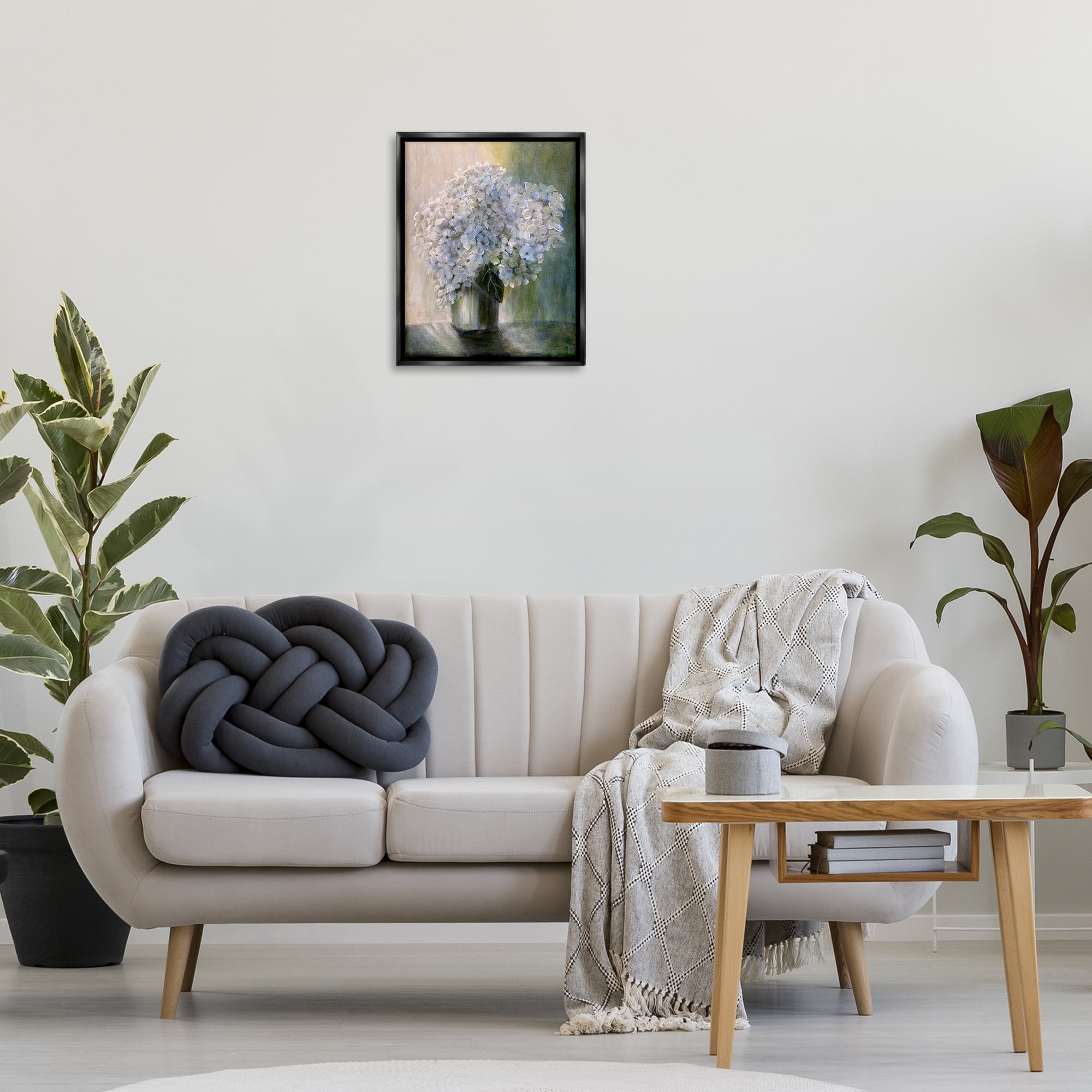 Stupell Industries Hydrangea Still Life Botanical & Floral Painting Black Floater Framed Art Print Wall Art, 17 x 21
