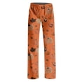 thumbnail image 5 of MLQIDK Halloween Pajamas Unisex Home Pj Pants Comfy Pj Bottoms Pumpkin Bat Ghost HalloweenPumpkin Print Pajama Pants Plus Size Soft Drawstring Sleepwear Yellow 2XL, 5 of 5