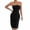 A62-Black, variant on Midi Dress Summer for Women Textured Strapless Tube Top Bodycon Form-Fitting Party Dress with Side Slit