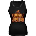 thumbnail image 1 of Always Be Yourself Effing Lion Black Juniors Soft Tank Top, 1 of 1