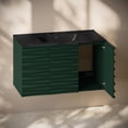 thumbnail image 5 of Cascade 36" Wall-Mounted Bathroom Vanity in Green Oak with Black 3-Hole Widespread Sink Top, 5 of 6