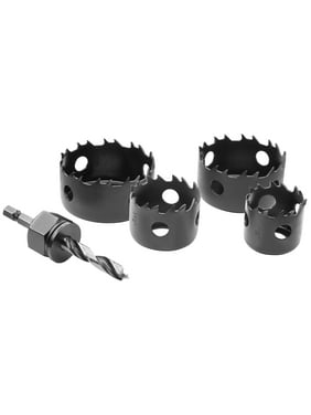 HART 5-Piece Assorted Hole Saw Set with Tapered Brad Point Tip Arbor