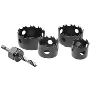 HART 5-Piece Assorted Hole Saw Set with Tapered Brad Point Tip Arbor