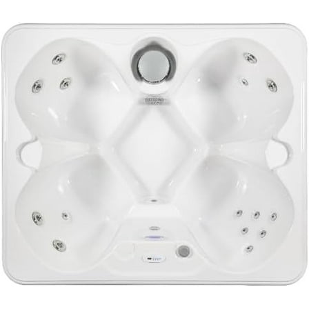 Hudson Bay HB15 4-Person Hot Tub with 15 Therapy Jets and Digital Controls – White Acrylic Interior and Mocha Exterior Cabinet - Ideal for Backyard Relaxation and Hydrotherapy