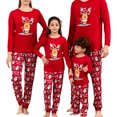 thumbnail image 3 of Wangsaura Christmas Family Matching Pajamas Elk Print Tops Pants Sleepwear, 3 of 9