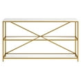 thumbnail image 3 of Evelyn&Zoe Fionn 55" Wide Rectangular Console Table with Faux Marble Top, Gold, 3 of 8
