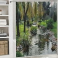 thumbnail image 6 of Orinice Nature Garden Shower Curtain, Green Forest Plants, River, Country View, Bathroom Decorating, Fabric Curtains with Hooks 69x72, 6 of 7