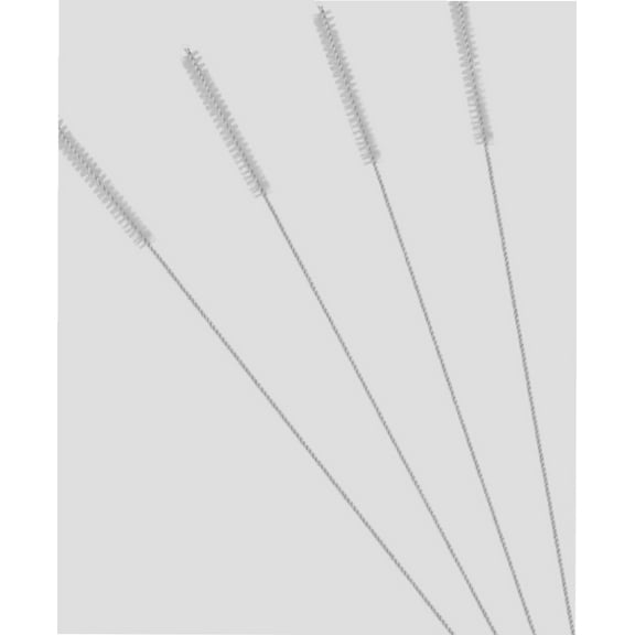 Drinking Straw Cleaning Brushes Set 17" Extra Long 1/2" Extra Wide Pipe Tube Cleaner Nylon Bristles Stainless Steel Handle - 17" x 1/2" (12 mm) - Set of 4